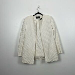 Dana Bechman 2 Piece Textured Skirt Suit Womens 12 Padded Shoulder Blazer Skirt